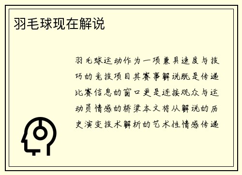 羽毛球现在解说